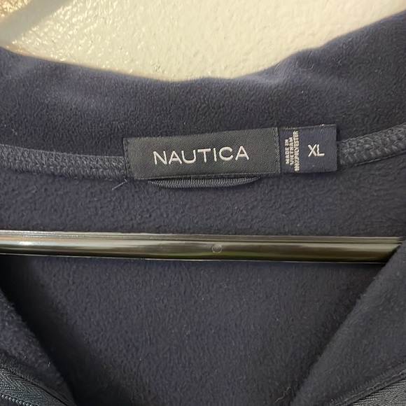 Nautica zipper v neck light jacket shirt navy blue xl 100% polyester - Picture 3 of 6